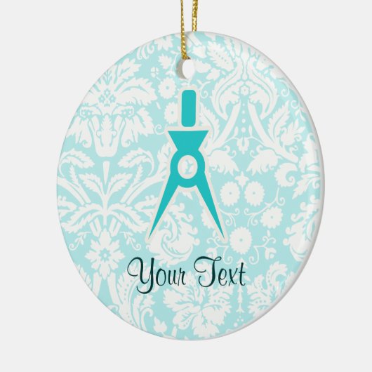 ティール(緑がかった色)設計者 セラミックオーナメント (左)