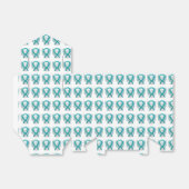 ティール(緑がかった色)認識度リボンエンジェルパーティー好意ボックス フェイバーボックス (折り畳みなし)