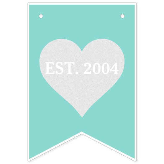 ティール（緑がかった色）誕生日ブライダルシャワーパーティー パーソナライズされた バンティングフラッグ (第2の旗)