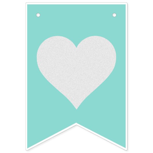 ティール（緑がかった色）誕生日ブライダルシャワーパーティー パーソナライズされた バンティングフラッグ (第1の旗)