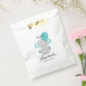 ティール（緑がかった色）象男女兼用赤ちゃんシャワーありがとう フェイバーバッグ (封をした状態)