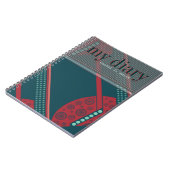 ティール(緑がかった色)赤モダン抽象芸術CustomName日記ノートブック ノートブック (左側)