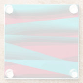 ティール（緑がかった色）赤抽象芸術 ガラスコースター (裏面)