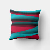 ティール(緑がかった色)赤抽象芸術 クッション (裏面)