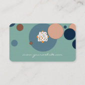 ティール（緑がかった色）赤面とブルーカラーの浮き出し泡 名刺 (裏面)