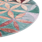 ティール（緑がかった色）赤面ピンクパステル抽象芸術水の色パターン カッティングボード (角)