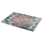 ティール（緑がかった色）赤面ピンクパステル抽象芸術水の色パターン カッティングボード (角)