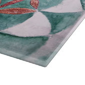 ティール（緑がかった色）赤面ピンクパステル抽象芸術水の色パターン カッティングボード (角)