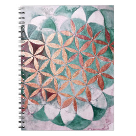 ティール（緑がかった色）赤面ピンクパステル抽象芸術水の色パターン ノートブック