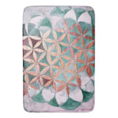 ティール(緑がかった色)赤面ピンクパステル抽象芸術水の色パターン バスマット (正面縦)