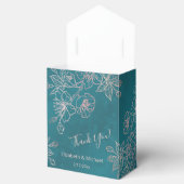 ティール(緑がかった色)赤面ピンク | カスタムウェディング フェイバーボックス (オープン)