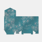 ティール(緑がかった色)赤面ピンク | カスタムウェディング フェイバーボックス (折り畳みなし)