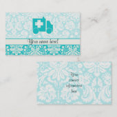 ティール(緑がかった色)車 名刺 (正面/裏面)