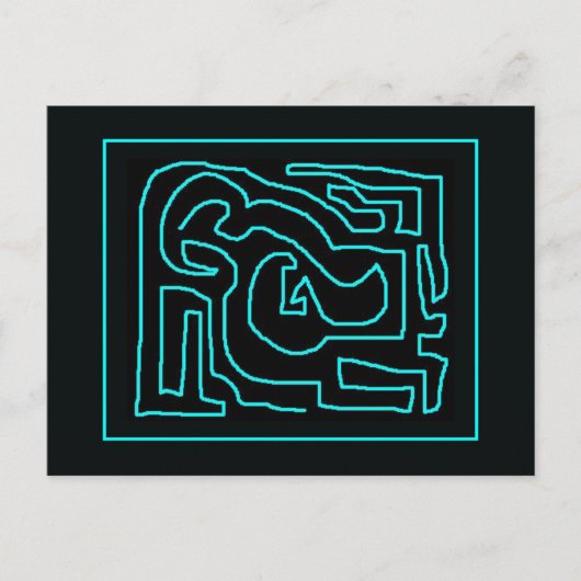 ティール（緑がかった色）迷路バイマークエドワード西野 ポストカード (正面)