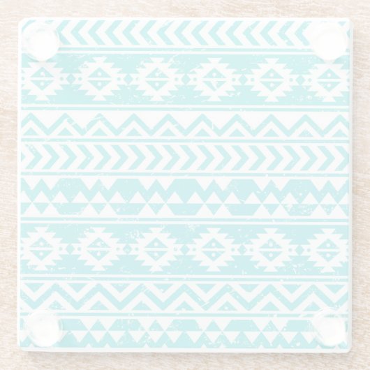 ティール（緑がかった色）部グランジ族パアステカターン ガラスコースター (裏面)