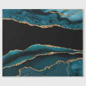 ティール（緑がかった色）酸パタ結婚ーン ラッピングペーパー (フラット)