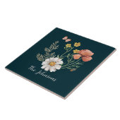 ティール（緑がかった色）野草 タイル (側面)