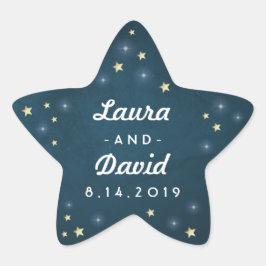 ティール（緑がかった色）金ゴールドと白結婚星の名前と日付 星シール