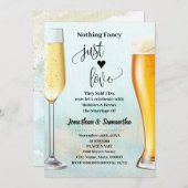 ティール(緑がかった色)金ゴールドなしファンシーバブルBrews海招待状 セーブザデート (正面/裏面)