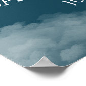 ティール（緑がかった色）金ゴールドの月の赤ちゃんシャワー歓迎サイン ポスター (角)