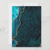 ティール(緑がかった色)金ゴールドアゲート婚約パーティ 招待状 (裏面)