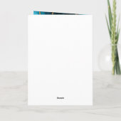 ティール（緑がかった色）金ゴールドアゲート誕生日 サンキューカード (裏面)