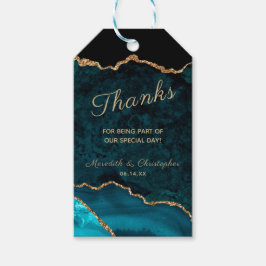 ティール(緑がかった色)金ゴールドアゲー感謝していデ結婚ス ギフトタグ