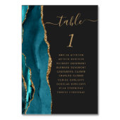 ティール(緑がかった色)金ゴールドアゲー結婚トのテーブル番号 テーブルナンバー (正面)