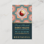 ティール(緑がかった色)金ゴールドエネルギー修復ホリスティック名刺 名刺 (正面)