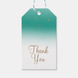 ティール（緑がかった色）&金ゴールドグモダンラムブライダルシャワーエレガント ギフトタグ