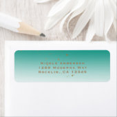 ティール（緑がかった色）&金ゴールドグモダンラムブライダルシャワーエレガント ラベル (インサイチュ)