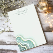 ティール（緑がかった色）金ゴールドグリッターアゲードラックスパーソナライズされた ポストイット