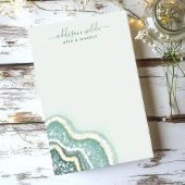 ティール（緑がかった色）金ゴールドグリッターアゲードラックスパーソナライズされた ポストイット