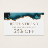 ティール(緑がかった色)金ゴールドグリッターエージェント紹介カード (正面)