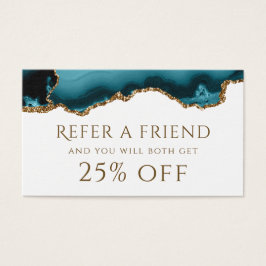 ティール(緑がかった色)金ゴールドグリッターエージェント紹介カード