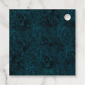 ティール（緑がかった色）&金ゴールドグリッターマーブルアゲテ結婚ス フェイバータグ (裏面)