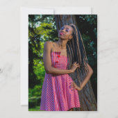 ティール(緑がかった色)金ゴールドグリッター瑪瑙フォト卒業 招待状 (裏面)