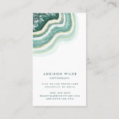 ティール（緑がかった色）金ゴールドゲート陽極イヤリング表示カード 名刺 (裏面)