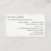 ティール(緑がかった色)金ゴールドコイン金融会計業務 名刺 (裏面)