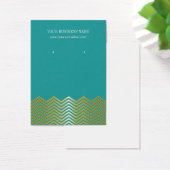 ティール(緑がかった色)金ゴールドシェブロンカスタムイヤリングカード (デスク)