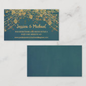 ティール(緑がかった色)金ゴールドストリングライト《写真》ぼけ味結婚のウェブサイト 名刺 (正面/裏面)