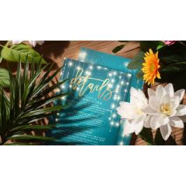 ティール（緑がかった色）金ゴールドストリングラ結婚イトの詳細情報 エンクロージャーカード