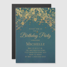 ティール（緑がかった色）金ゴールドストリング任意の年齢女性の誕生日I