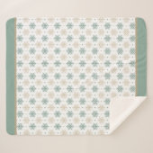 ティール(緑がかった色)金ゴールドスノーフレーク模様 シェルパブランケット (正面(横))