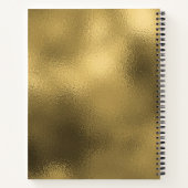 ティール（緑がかった色）金ゴールドデザインノート ノートブック (裏面)