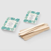 ティール（緑がかった色）金ゴールドトロピッ葉クウェディングプログラムハンドファン ハンドファン (組立なし)