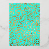 ティール（緑がかった色）金ゴールドトーク30対私ヒョウ30th 箔招待状 (裏面)