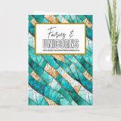 ティール(緑がかった色)金ゴールドドラゴンパーソナライズされたボーイ誕生日 カード (裏面)