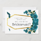 ティール(緑がかった色)金ゴールドハロウィーン私の花嫁になる 招待状 (正面)