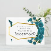 ティール(緑がかった色)金ゴールドハロウィーン私の花嫁になる 招待状 (スタンド正面)